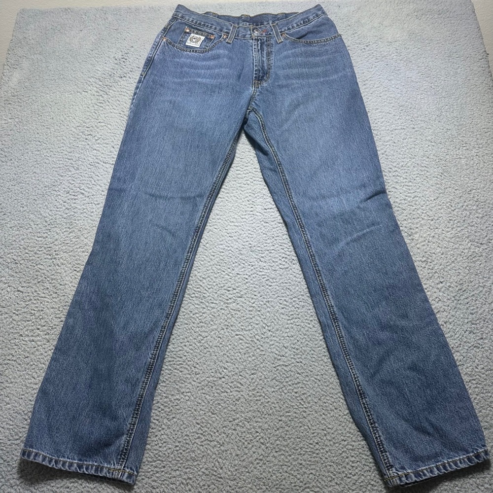 Cinch White Label Jeans Mens 33x34 Relaxed Straight Medium Stone Western Cowboy